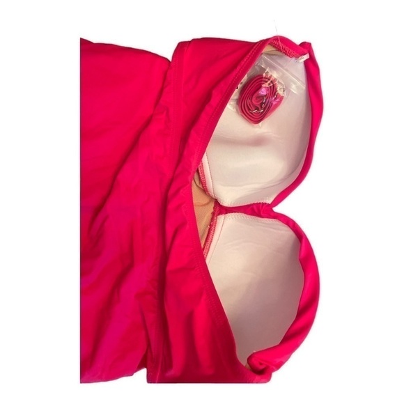 Athena Women's Solid Twist Bandeau One-Piece In Rose - Picture 9 of 12